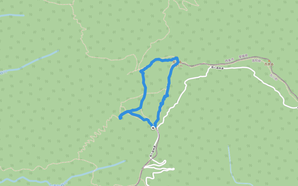 瓶ヶ森 walking route map in Saijo