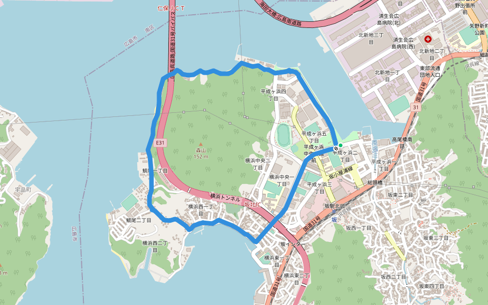 きらり・さかなぎさ公園 walking route map in Saka