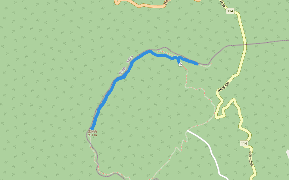 雲月山 walking route map in Kitahiroshima