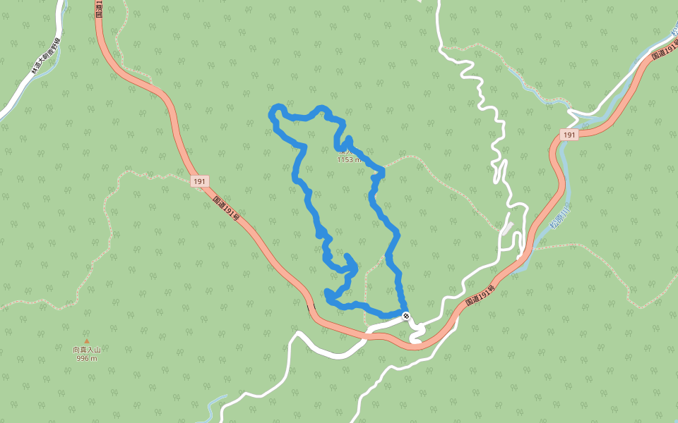 深入山 walking route map in Akiōta