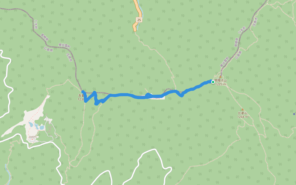 吾妻山 walking route map in Shobara
