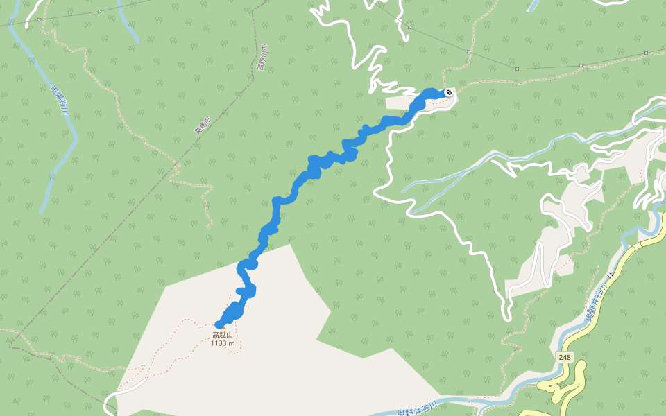 高越山 walking route map in Yoshinogawa