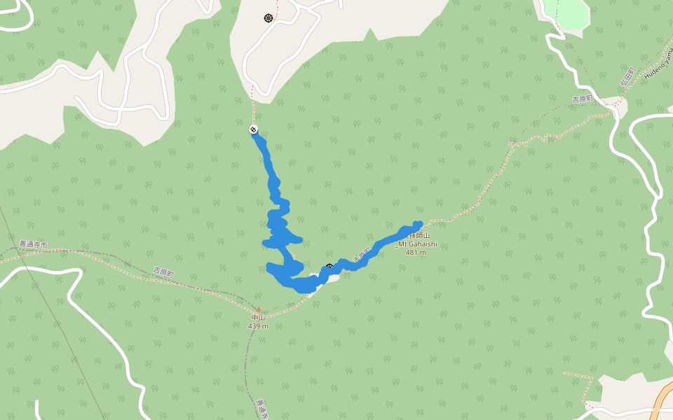 我拝師山_Mt.Gahaishi walking route map in Zentsuji