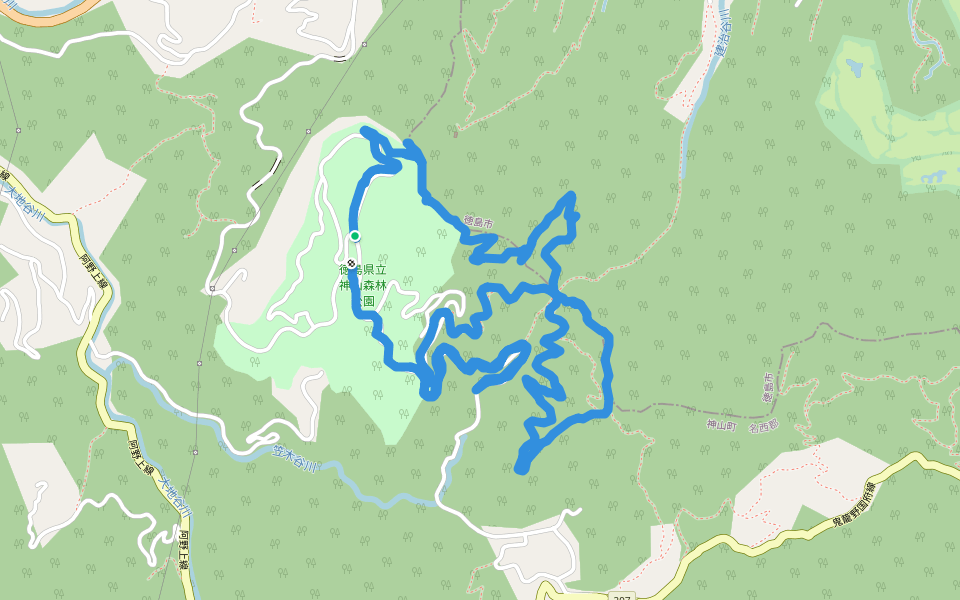 神山森林公園健康ウォーキング10キロコースですが途中で中断です。 walking route map in Kamiyama