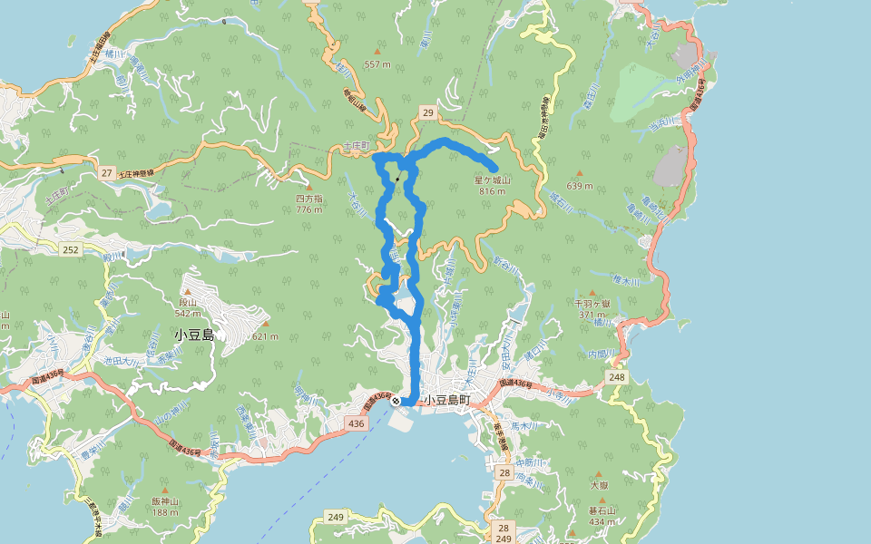 猪谷池 walking route map in Shodoshima