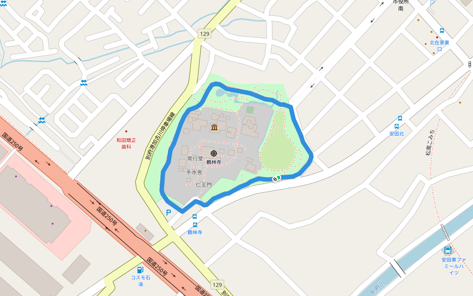 鶴林寺公園 walking route map in Kakogawa