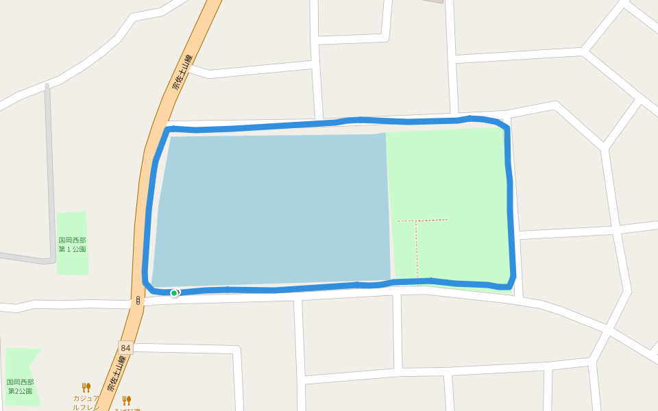国岡西部第1公園 walking route map in Inami