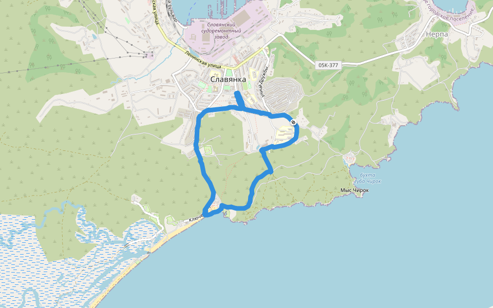 б.о "Аква" walking route map in Slavyanka