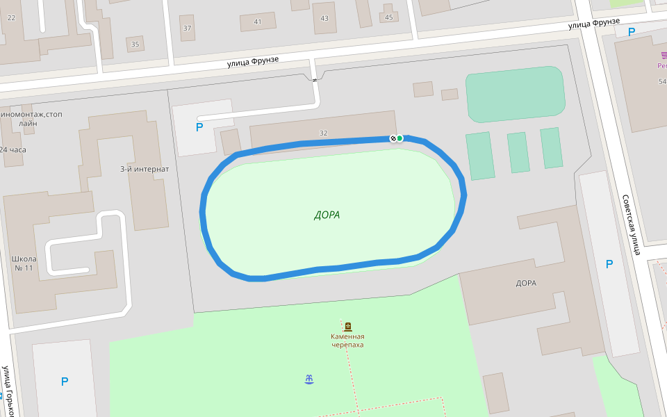 ДОРА walking route map in Vladivostok