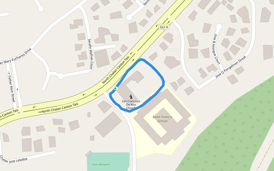 Saint Francis School walking route map in Yona