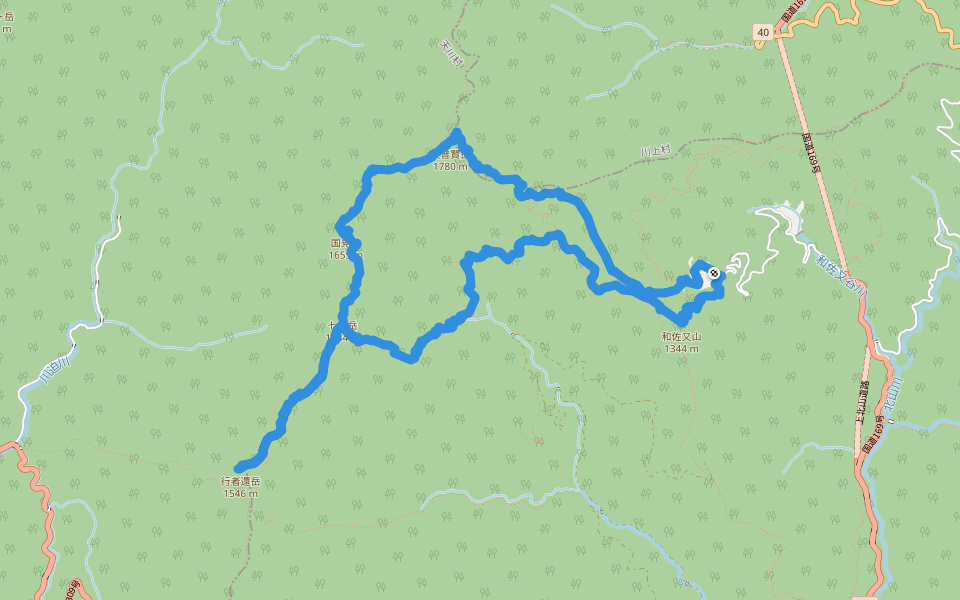 七曜岳 walking route map in Kamikitayama