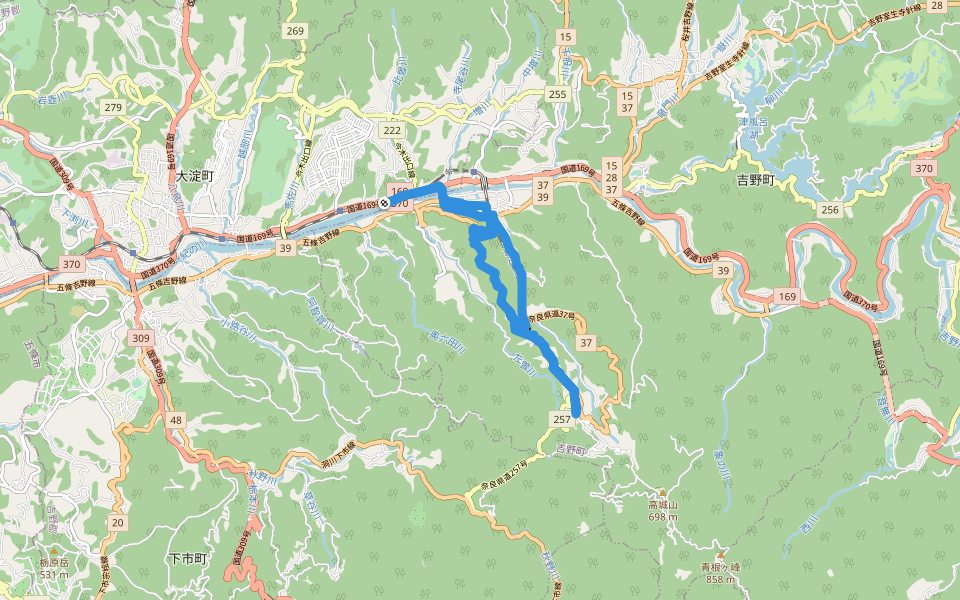 吉野山之櫻 walking route map in Oyodo