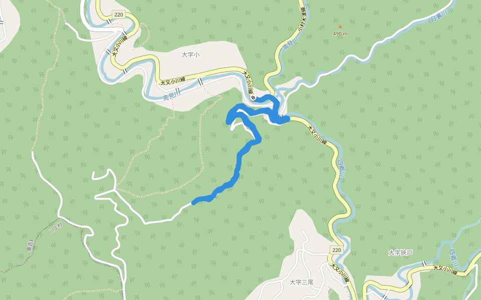 夢淵 walking route map in Higashiyoshino