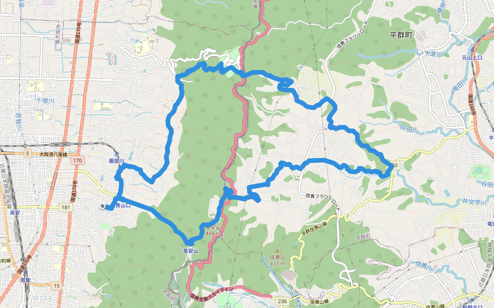 右 岩谷弁財天社 walking route map in Yao