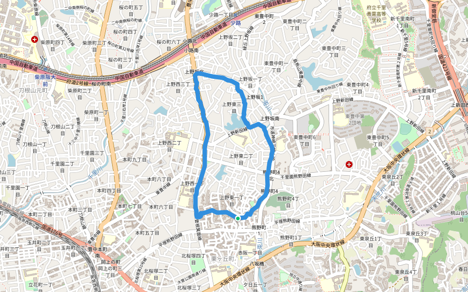 青池 walking route map in Toyonaka