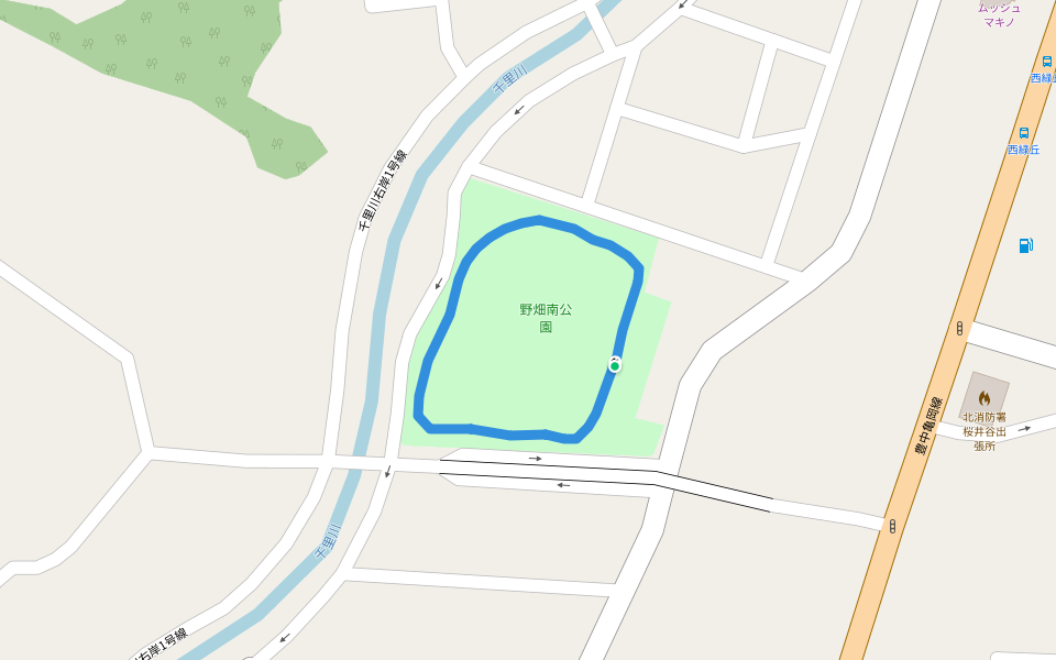 野畑南公園 walking route map in Toyonaka