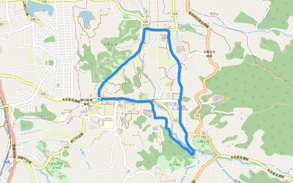 甘樫丘地区 walking route map in Asuka