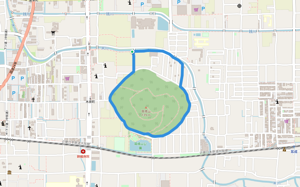 耳成山公園 walking route map in Kashihara