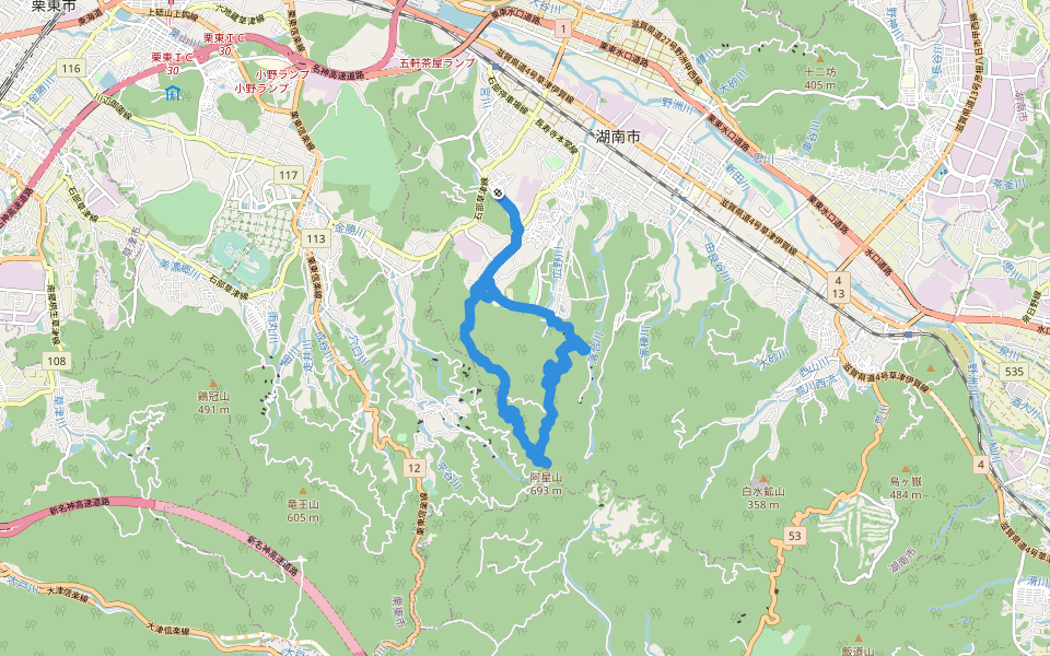 紫雲の滝 walking route map in Konan