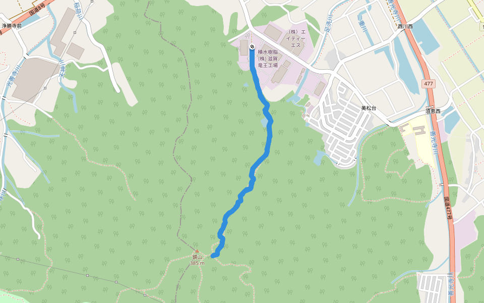 三ツ山古墳群 walking route map in Ryuo