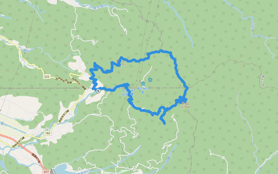 竜王山 walking route map in Hino