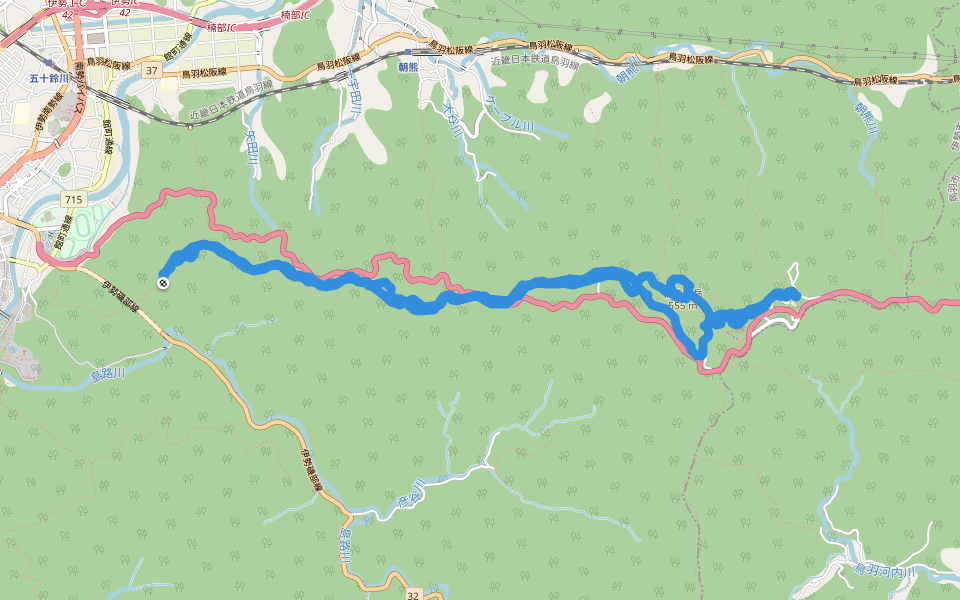 朝熊山展望台 walking route map in Ise