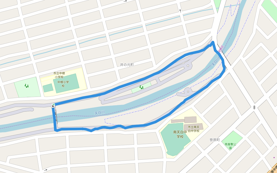 天爆川散步跑步路線 瑞穗區 名古屋市 日本 Pacer