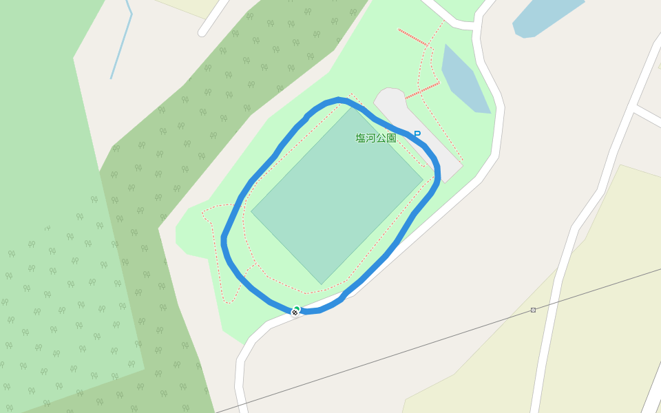 塩河公園 walking route map in Kani