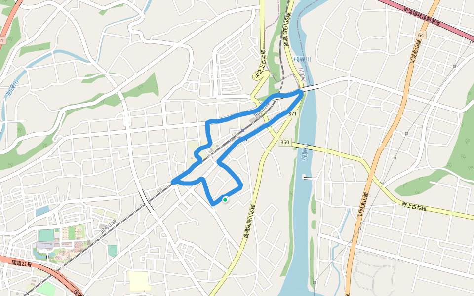 森山一周 walking route map in Minokamo