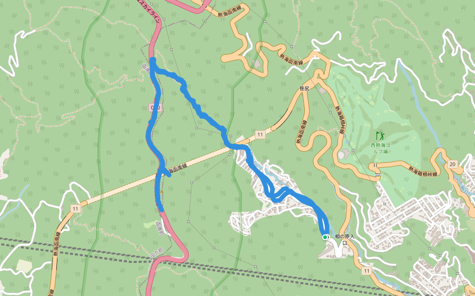 鷹ノ巣山 walking route map in Atami
