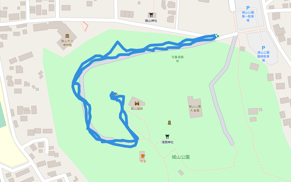 館山城跡 walking route map in Tateyama