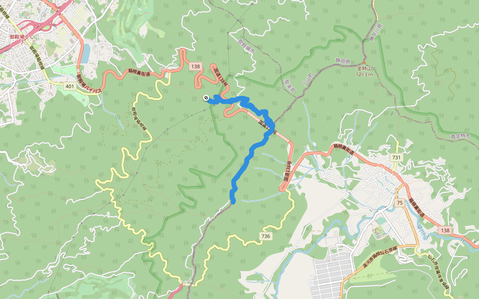 丸岳 walking route map in Gotemba