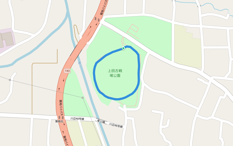上田古戦場公園 walking route map in Ueda