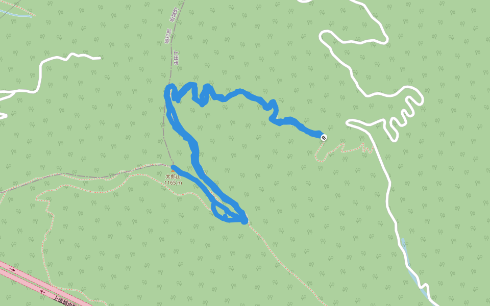 太郎山 walking route map in Ueda
