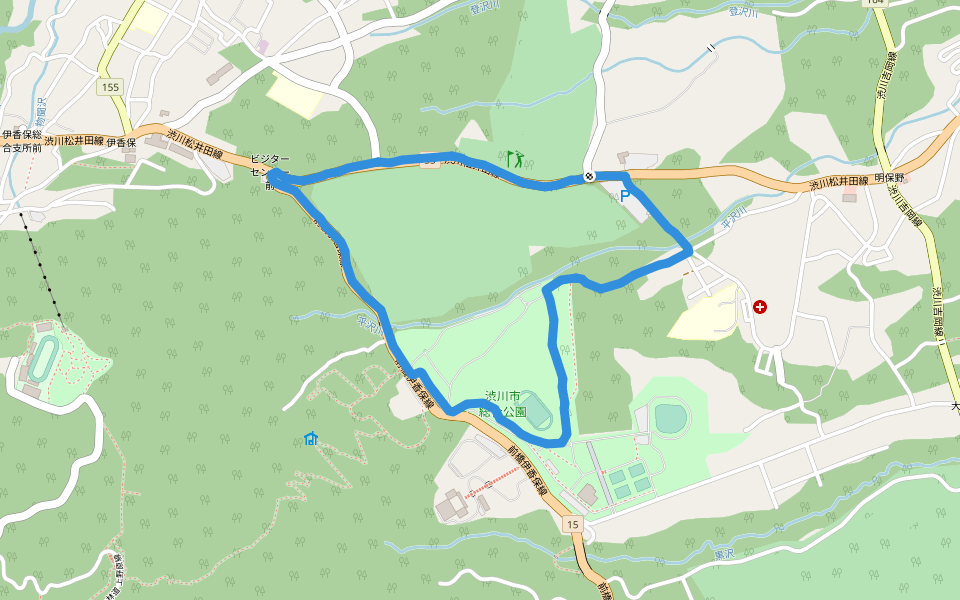 渋川市 総合公園 walking route map in Shibukawa