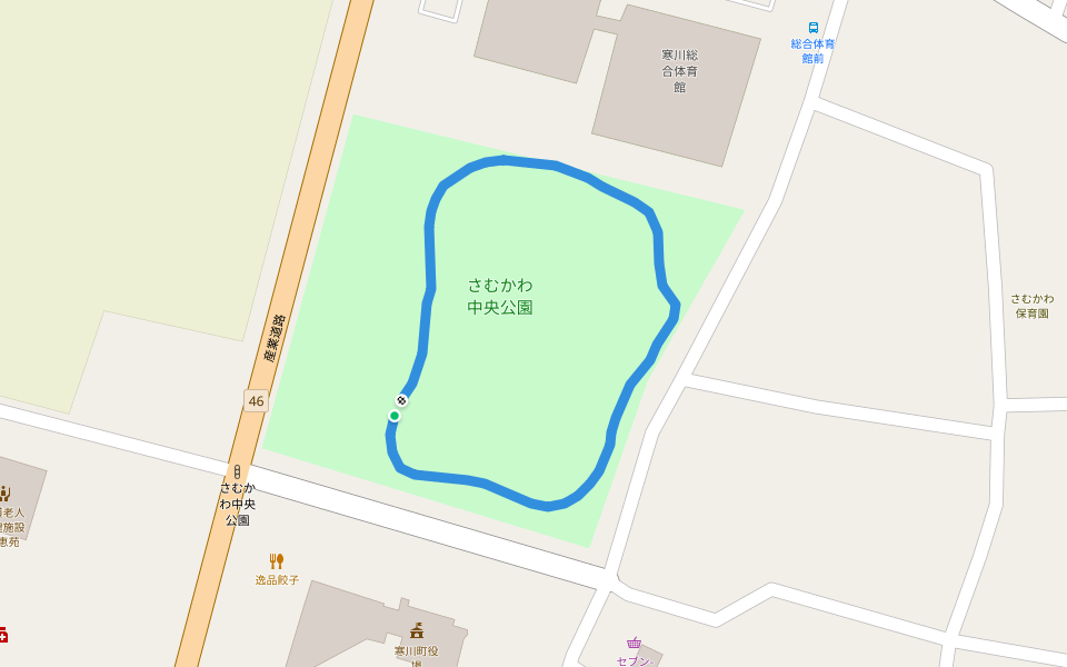 さむかわ中央公園 walking route map in Samukawa