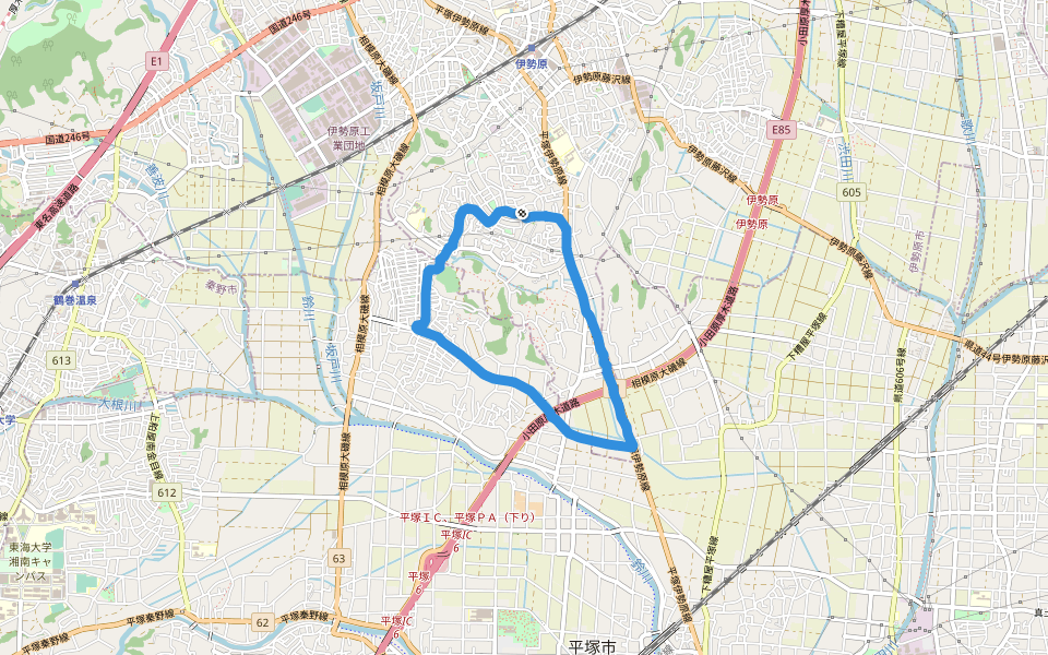 布袋久保北公園 walking route map in Isehara