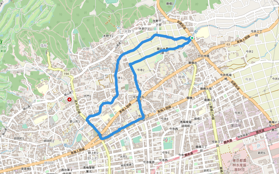 霞下南公園 walking route map in Ome