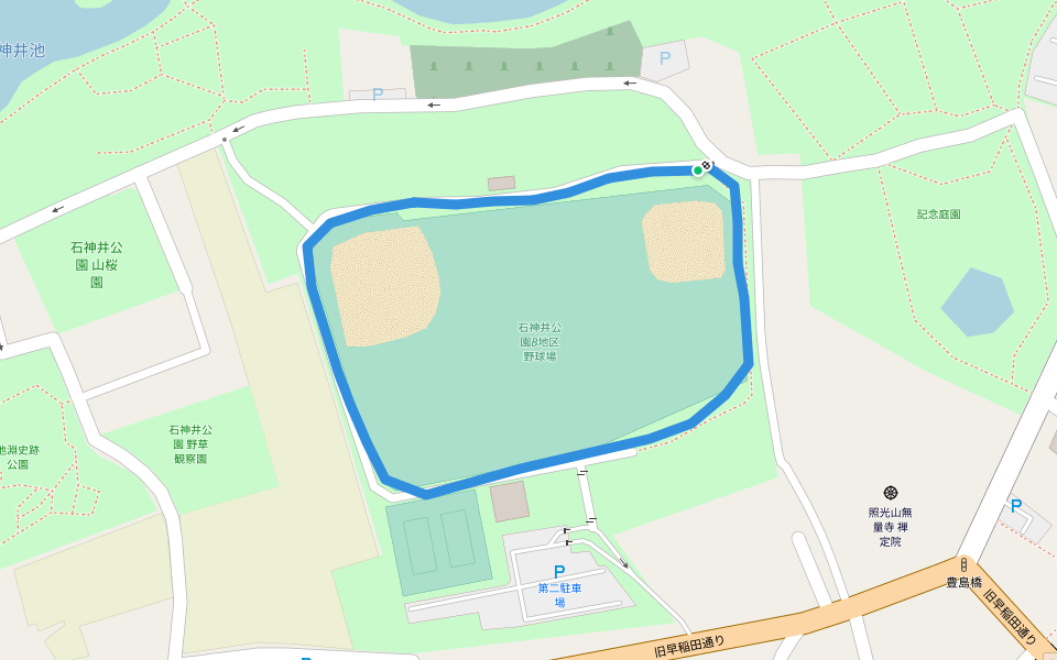 石神井公園 walking route map in Nerima City