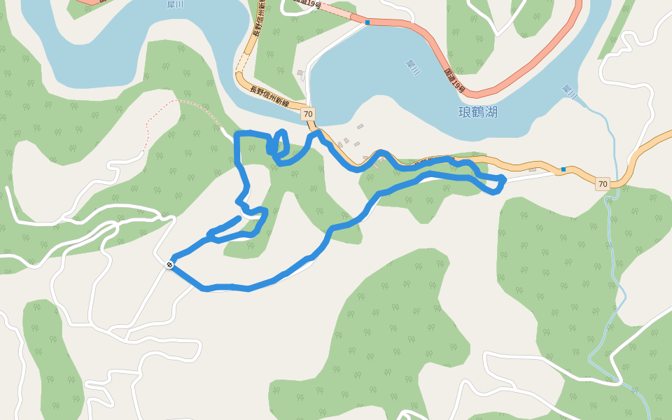 久米路峡 walking route map in Nagano