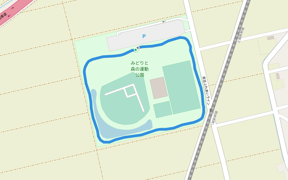 みどりと森の運動公園 walking route map in Niigata