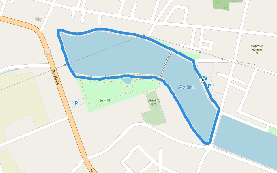 袋の溜池 walking route map in Asahi