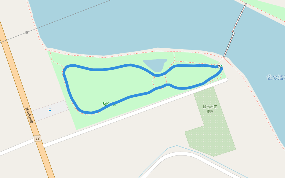 袋公園 walking route map in Asahi