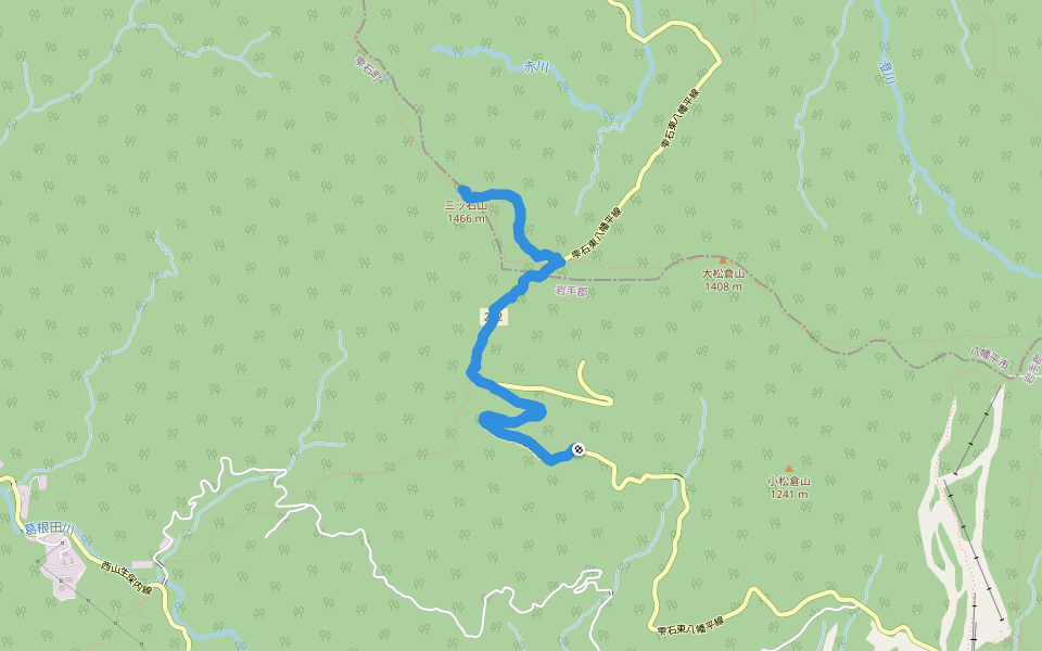 三ッ石山 walking route map in Shizukuishi