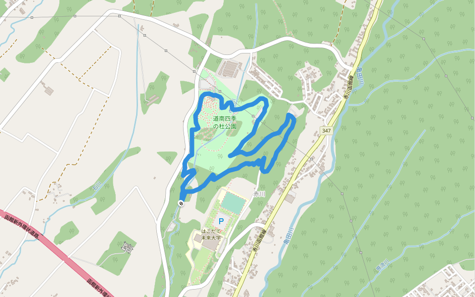 道南四季の杜公園 walking route map in Hakodate