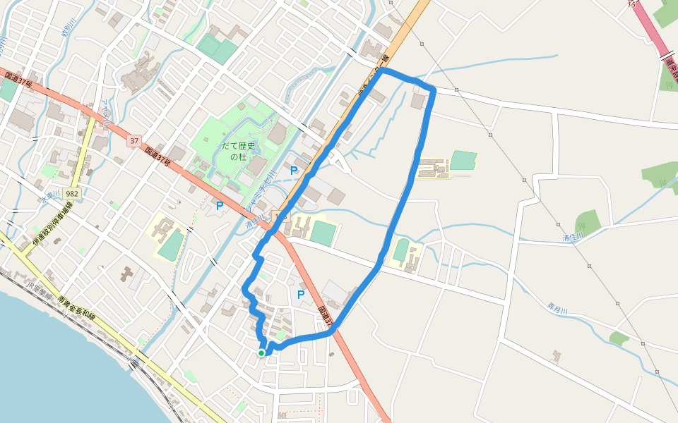 にれの木公園 walking route map in Date