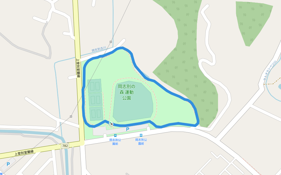 岡志別の森 運動公園 walking route map in Noboribetsu