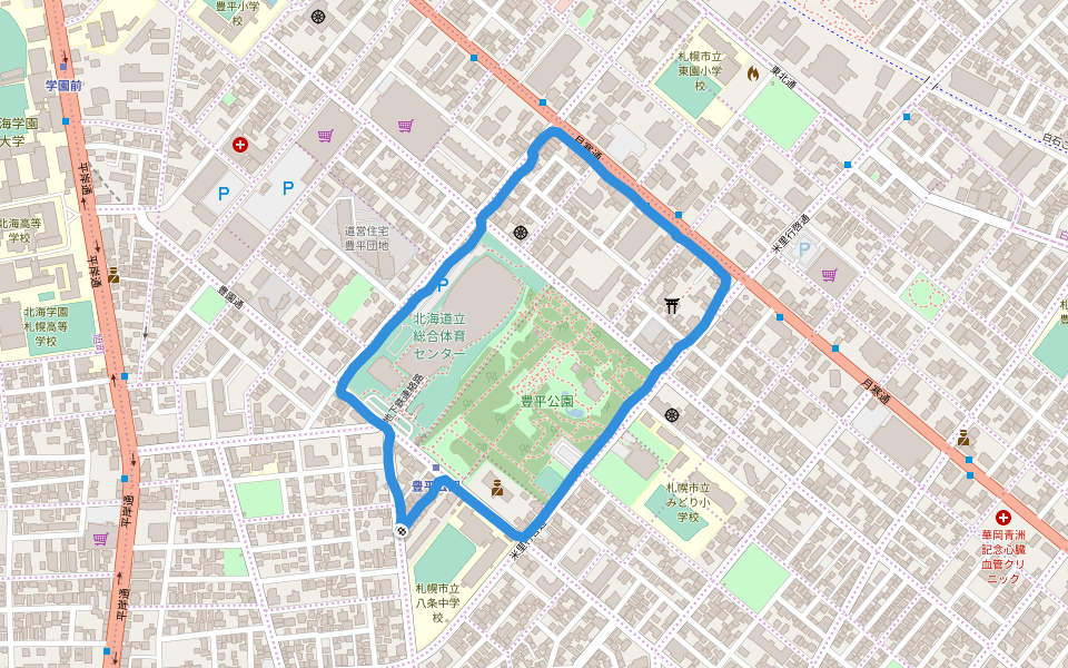 丰平公园走路和跑步 丰平区 札幌市 日本 Pacer