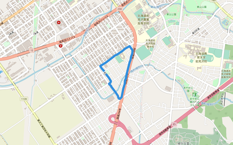 すずらん公園 walking route map in Iwamizawa