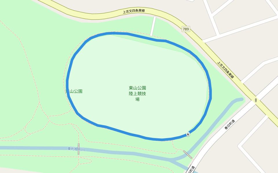 東山公園 walking route map in Iwamizawa